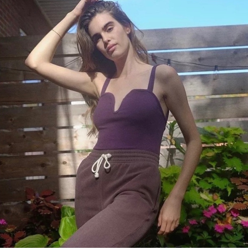 Out From Under Cozy Sweetheart Bodysuit - Purple, Size Large